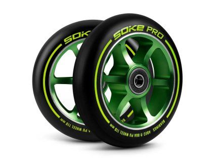 Roți pentru trotinetă freestyle SOKE PRO 110mm 88A verzi 2 bucăți