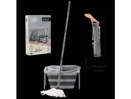 Găleată pliabilă cu suport de scurgere și mop *6665