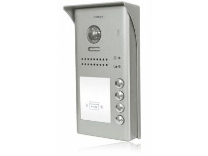 S1104A - Panou de intrare DUO pentru 4 familii cu cameră și cititor de carduri RFID 125kHz, montare pe suprafață - Vidos