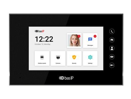AQ-07LL NEGRU - Monitor IP interior, 7" LCD, PoE, SIP 2.0 - BasIP