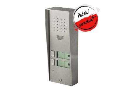 5025/2D - Casetă exterioară din oțel inoxidabil cu 2 butoane și acoperiș - lățime 56 mm - Miwi-Urmet