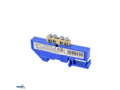 Bornă modulară Schelinger pentru șină DIN 63A 500V 1 modul, albastră BM-A18-TBI-6X09-04P-NI