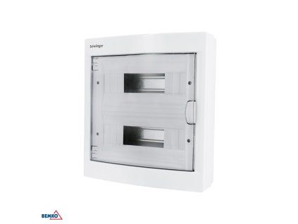 Tablou electric aparent IP40, 24 module, 2x12P, cu ușă BM-A80-RDN-IP40-NPD-24P