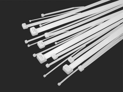 Banda de cablu 100 buc 12,7 x 300 mm albă
