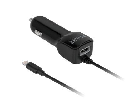 Încărcător auto Lightning + USB 2100 mA ML0993