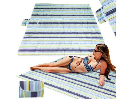 Covoraș de plajă Pătură de picnic de plajă 200x200cm albastră