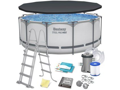 Piscină de grădină cu cadru 366 x 122 cm 6în1 Bestway 56420